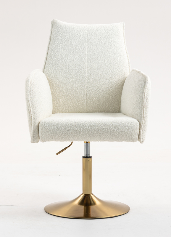 HR280N Krémszínű modern boucle szék arany lábbal