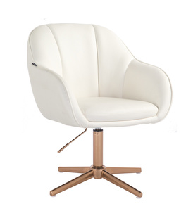 HR2055CROSS Fehér Modern Műbőr Szék Aany lábbal