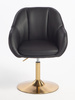 HR2055N Fekete Modern Műbőr Szék Aany lábbal