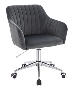 HR190K Grafit Modern Velúr Szék Krómozott lábbal