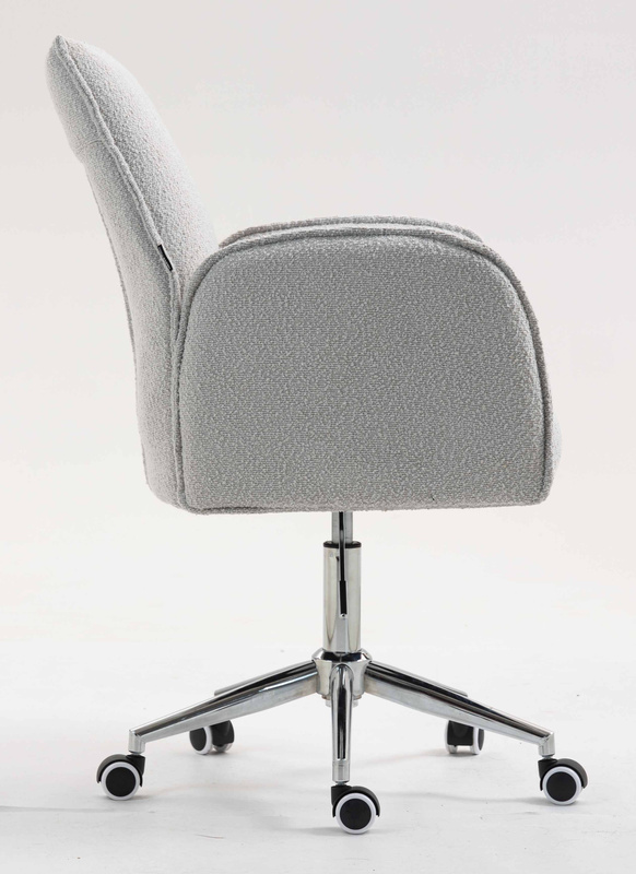 HR280K Szürke modern boucle szék krómozott lábbal