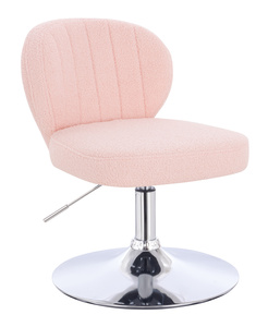 HR193N Púder Rózsaszín modern boucle szék krómozott lábbal