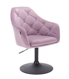 HR831N Halványlila modern velúr szék fekete lábbal