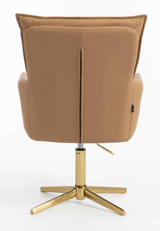 HR250CROSS Karamell Színű Prémium Soft Műbőr Szék Arany Lábbal