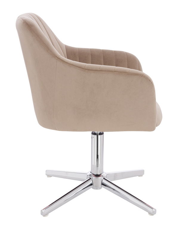 HR190CROSS Latte Modern Velúr Szék Krómozott lábbal