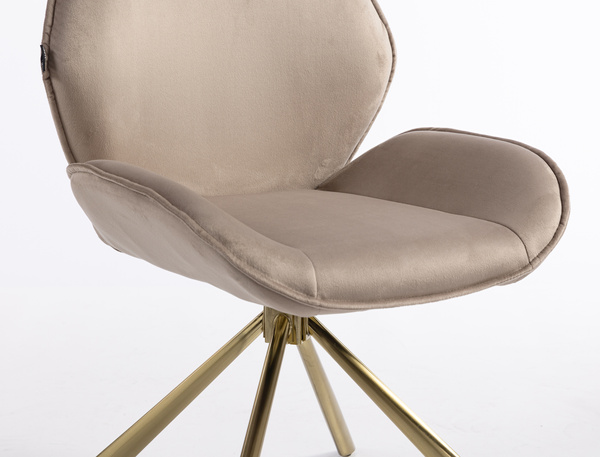 HR350 CSILLAGLÁB Latte modern velúr szék arany lábbal