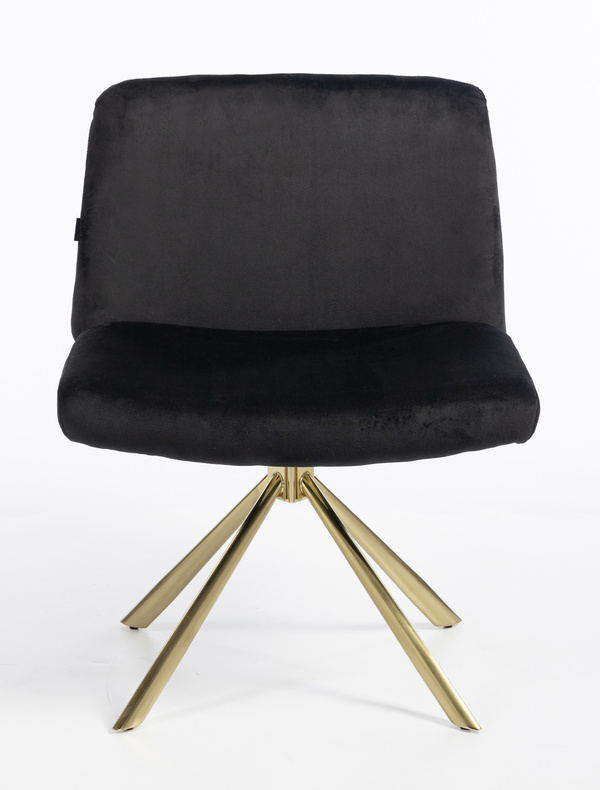 HR150 CSILLAGLÁB Fekete Modern Velúr Szék Arany lábbal