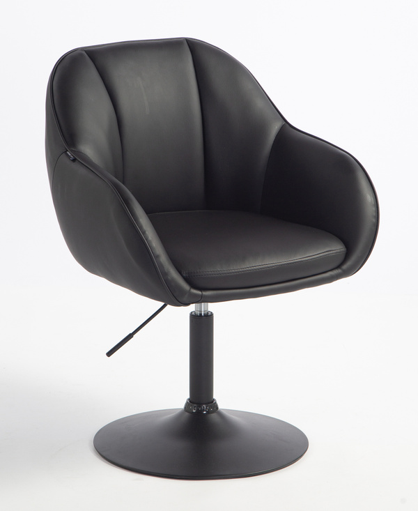 HR2055N Fekete Modern Műbőr Szék Fekete lábbal