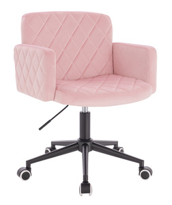 HR802K Púder Rózsaszín Modern Velúr Szék Fekete lábbal