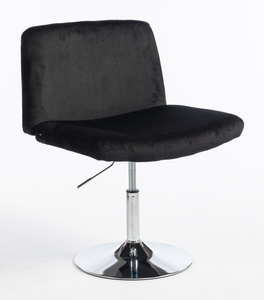HR150N Fekete Modern Velúr Szék Krómozott lábbal