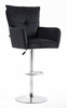 HR250W Fekete modern velúr szék krómozott lábbal