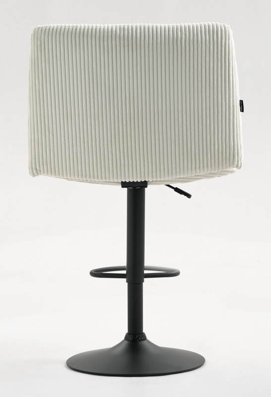 HR150W Fehér Modern Kordbársony Szék Fekete lábbal