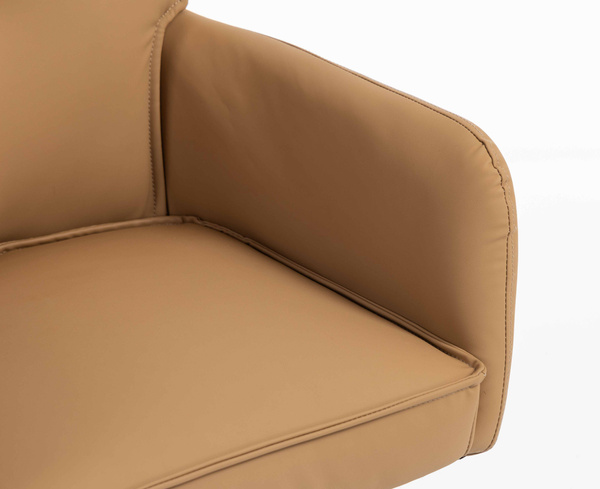 HR250CROSS Karamell Színű Prémium Soft Műbőr Szék Fekete Lábbal