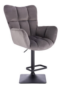 HR650KW Grafit modern velúr szék fekete lábbal