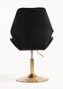 HR350N Fekete modern velúr szék arany lábbal