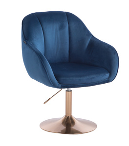 HR2055N Tengerkék Modern Velúr Szék Arany lábbal