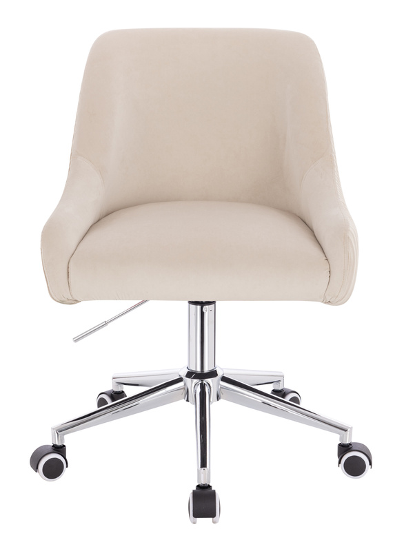 HR920K Krémszínű Modern Velúr Szék Krómozott lábbal