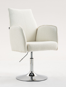 HR280N Krémszínű modern boucle szék krómozott lábbal