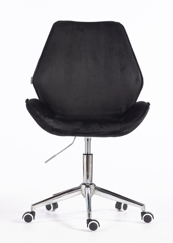 HR350K Fekete modern velúr szék krómozott lábbal