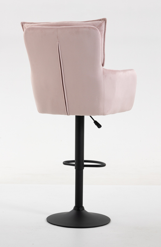 HR250W Púder Rózsaszín modern velúr szék fekete lábbal