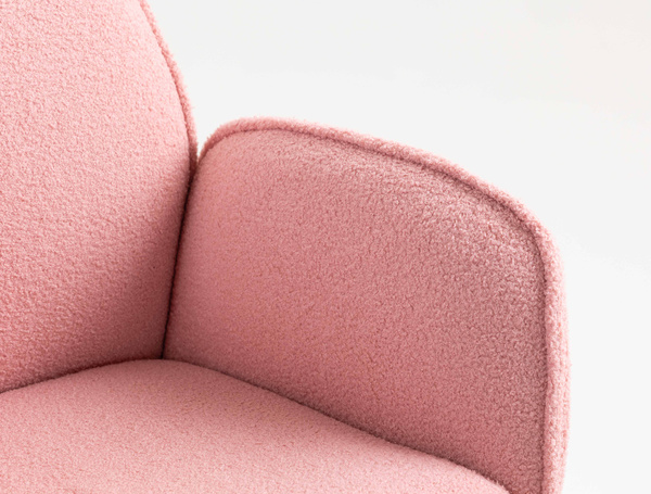 HR280W Púder Rózsaszín modern boucle szék krómozott lábbal