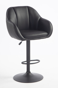 HR2055W Fekete Modern Műbőr Szék Fekete lábbal