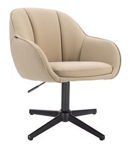 HR2055CROSS Krémszínű Modern Műbőr Szék Fekete lábbal