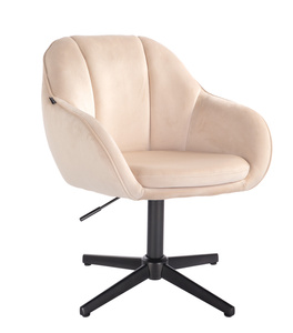 HR2055CROSS Krémszínű Modern Velúr Szék Fekete lábbal