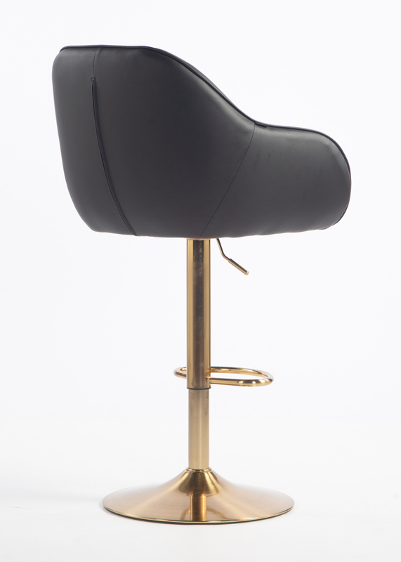 HR2055W Fekete Modern Műbőr Szék Aany lábbal