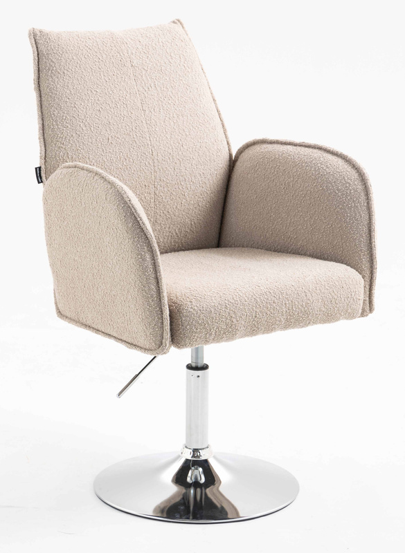 HR280N Latte modern boucle szék krómozott lábbal
