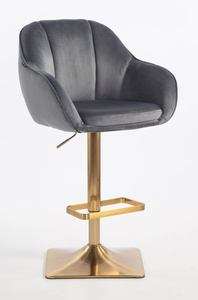 HR2055KW Grafit Modern Velúr Szék Arany lábbal