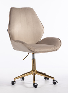 HR350K Latte modern velúr szék arany lábbal