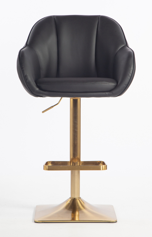 HR2055KW Fekete Modern Műbőr Szék Aany lábbal