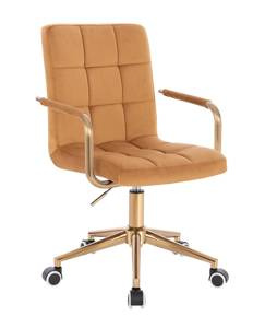 HC1015KP Mézbarna modern velúr szék arany lábbal