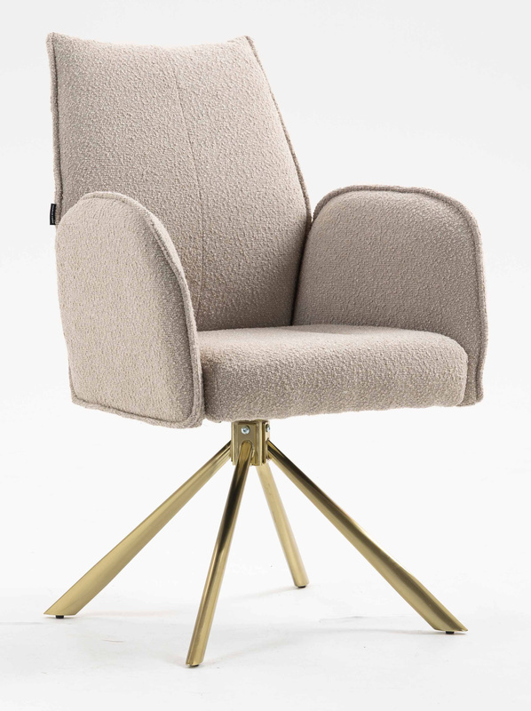 HR280 CSILLAGLÁB Latte modern boucle szék arany lábbal
