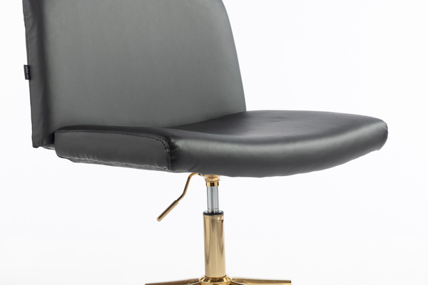 HR150K Fekete Modern Műbőr Szék Arany lábbal