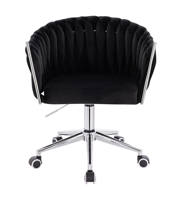 HR750K Fekete Modern Velúr Szék Krómozott lábbal