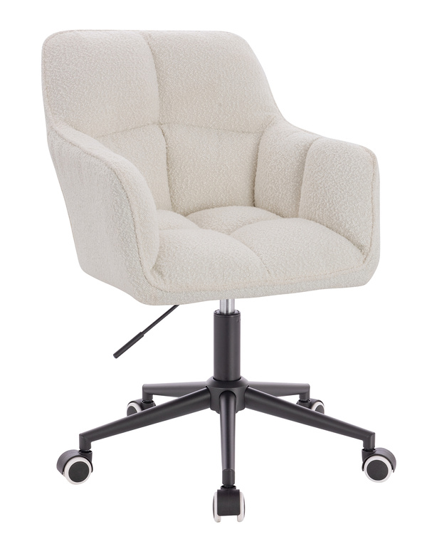 HR550K Krémszínű modern boucle szék fekete lábbal