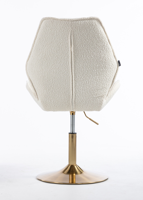 HR350N Krémszínű boucle velúr szék arany lábbal