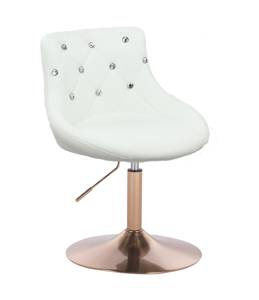 HC931N Fehér modern műbőr szék arany lábbal