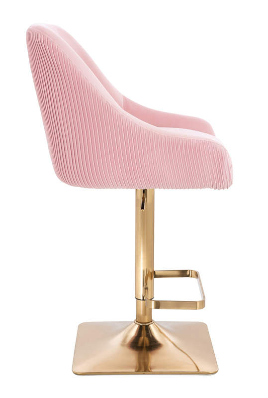 HR920KW Púder Rózsaszín Modern Velúr Szék Arany lábbal