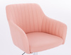 HC190K Rózsaszín Modern Műbőr Szék Krómozott lábbal