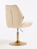 HR350N Krémszínű modern velúr szék arany lábbal