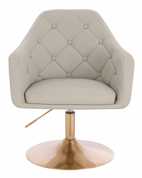 HR831N Ecru Műbőr Premium Soft szék Arany lábbal