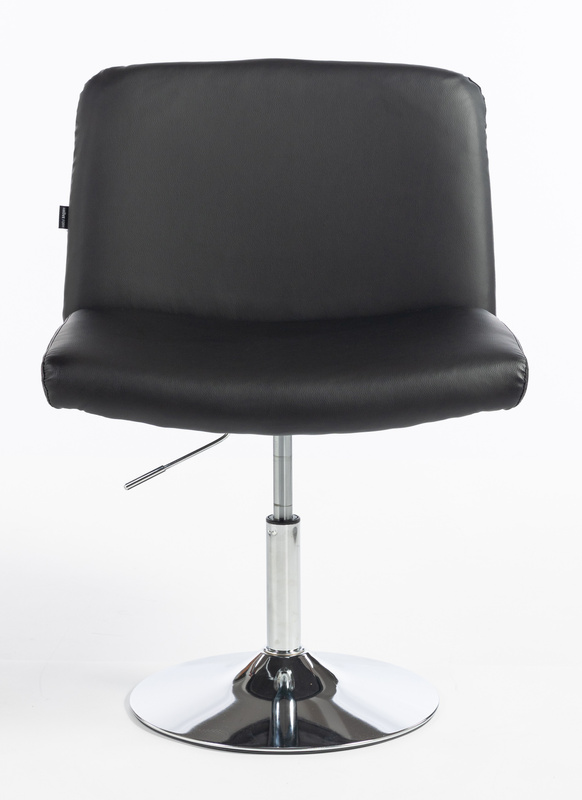 HR150N Fekete Modern Műbőr Szék Krómozott lábbal