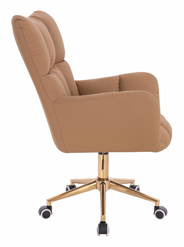 HR650K Karamell Műbőr Premium Soft szék arany lábbal