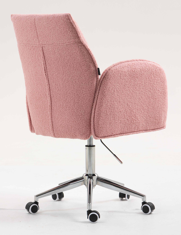 HR280K Púder Rózsaszín modern boucle szék krómozott lábbal