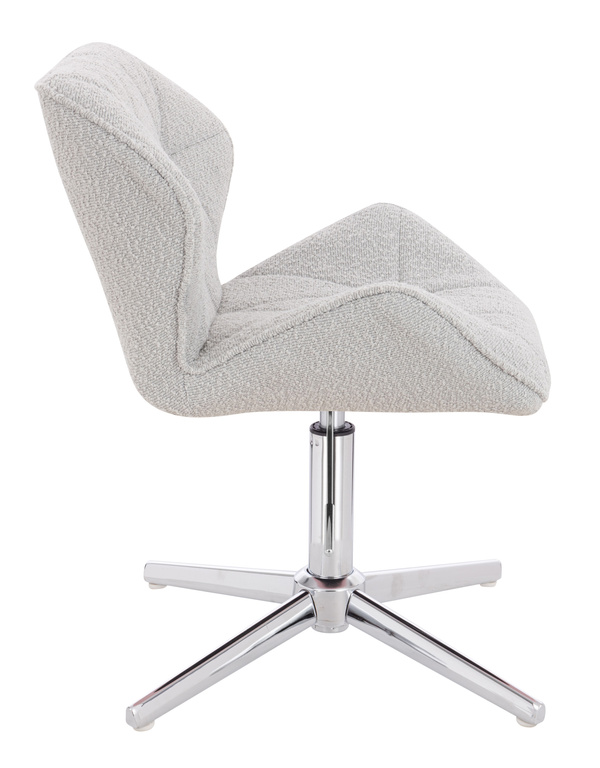 HR111CROSS Szürke modern boucle  szék krómozott lábbal