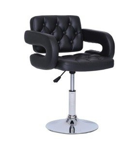 HC8403N Fekete modern műbőr szék krómozott lábbal