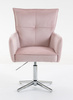 HR250CROSS Púder Rózsaszín modern velúr szék krómozott lábbal